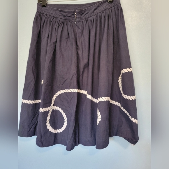 J. Crew Anchor Print Blue Skirt Size 4 - Picture 2 of 5